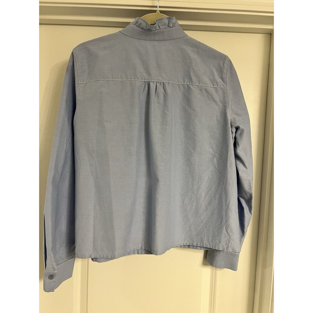 Lafayette 148 Ruffled Chambray Buttondown Shirt M… - image 3